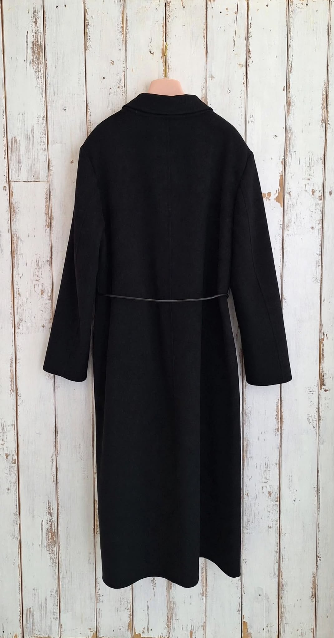 Cappotto Lungo in Lana Hand Made – Nero - immagine 3