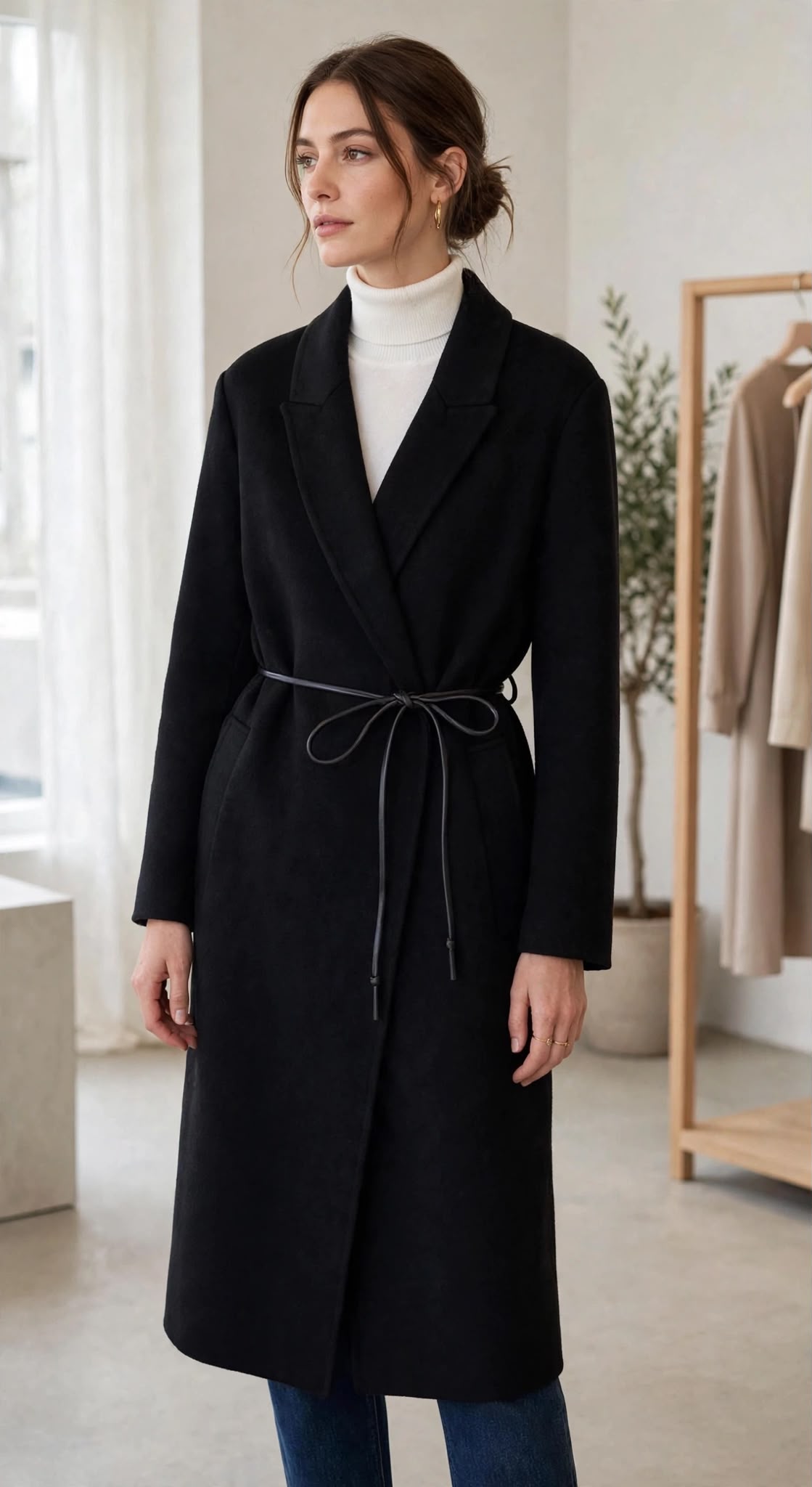 Cappotto Lungo in Lana Hand Made – Nero - immagine 5
