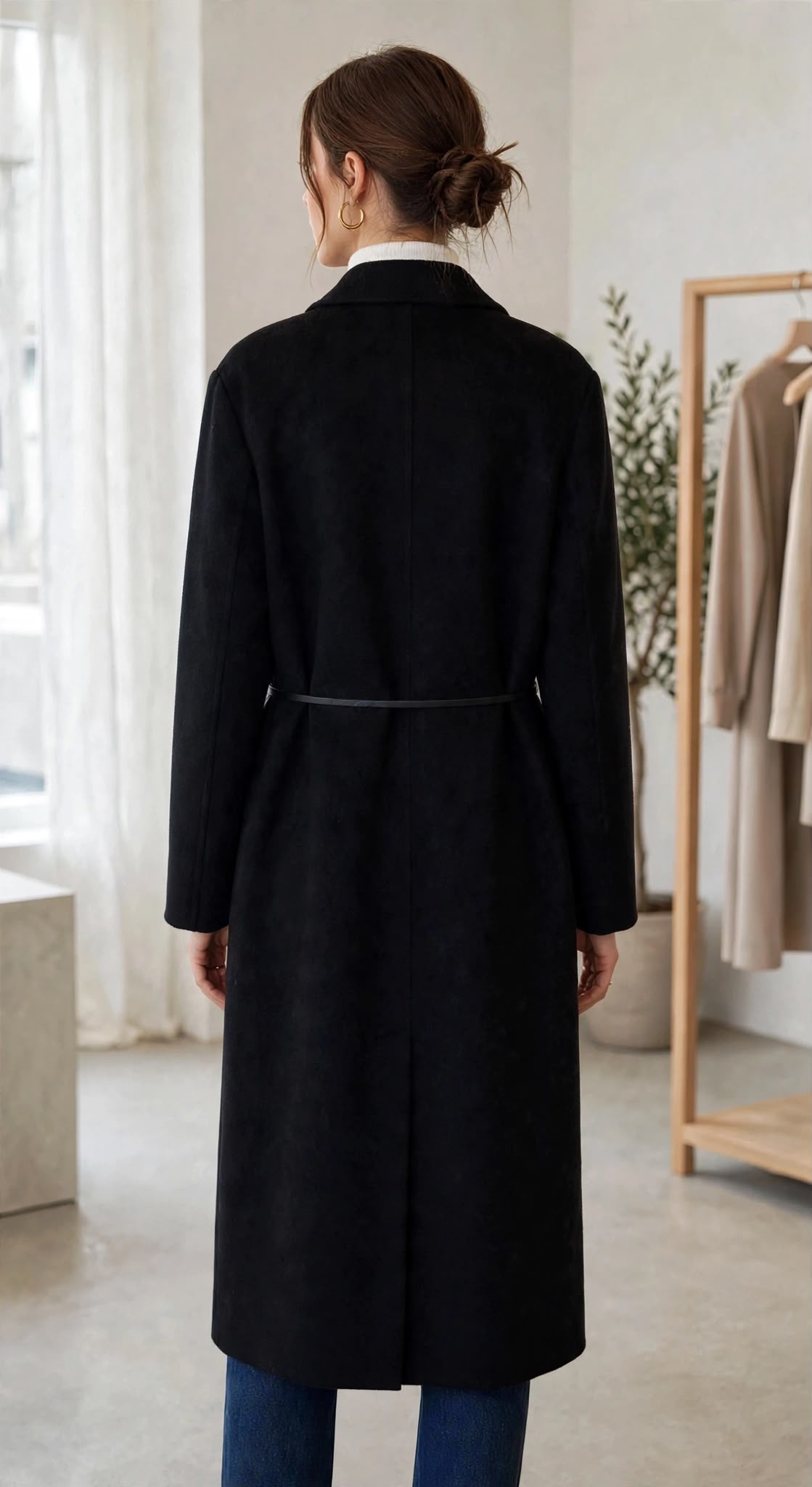 Cappotto Lungo in Lana Hand Made – Nero - immagine 7