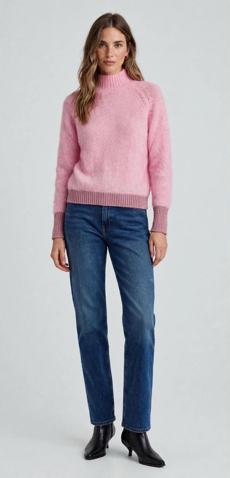 Maglioncino in Mohair Rosa con Dettagli Lurex – Vicolo - immagine 2
