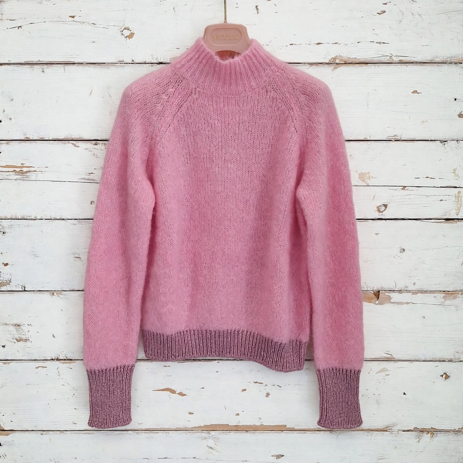 Maglioncino in Mohair Rosa con Dettagli Lurex – Vicolo - immagine 3
