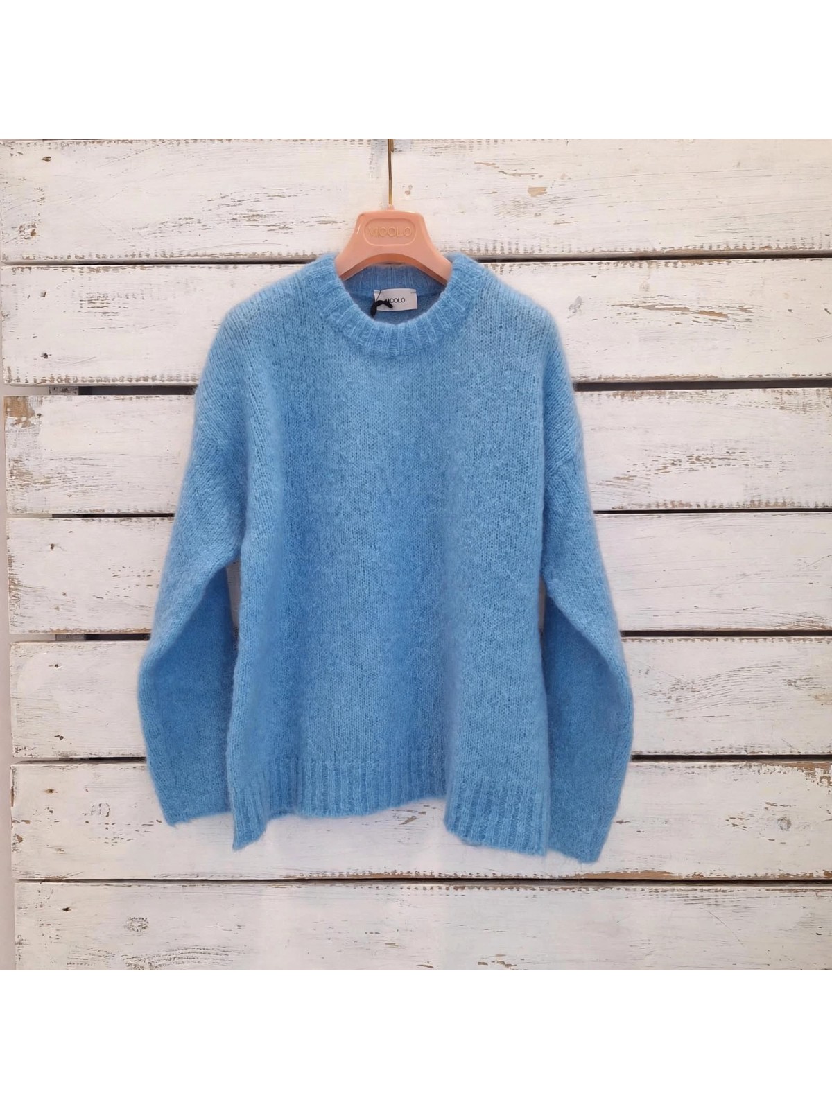 Maglione in Mohair Celeste – Vicolo - immagine 4