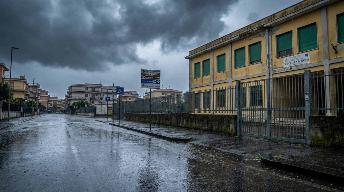 Afragola, scuole chiuse venerdì 9 ottobre dopo la proroga dell’allerta meteo arancione