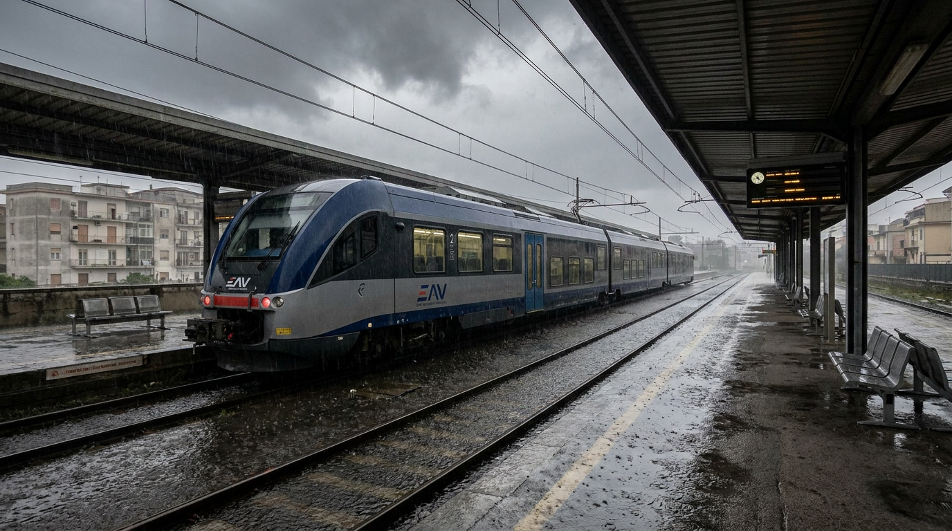 Maltempo in Campania, EAV ferma tutte le linee vesuviane e flegree