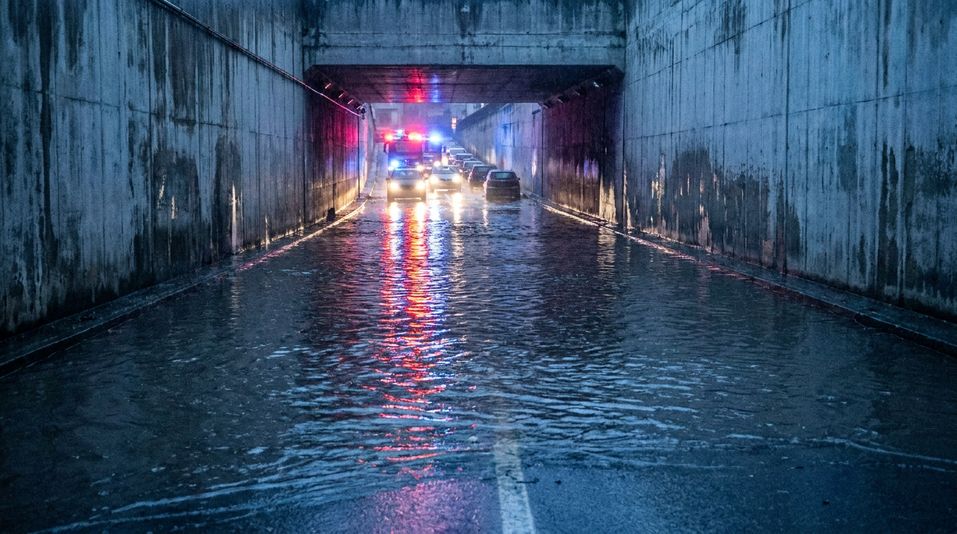Napoli, poliziotto si immerge nel sottopasso allagato e salva due automobilisti bloccati